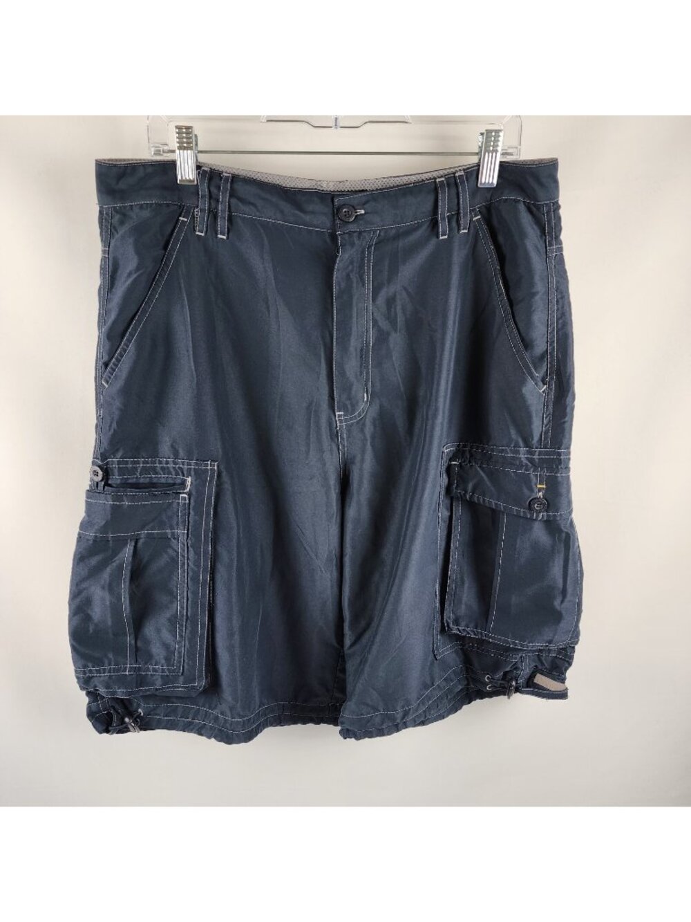 PLUGG Shorts Mens 34x11 Blue Cargo Short Embroidered
